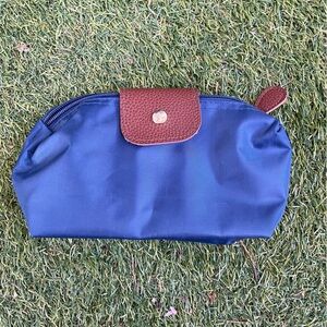 Longchamp Style Blue Zipper Pouch